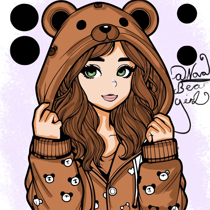 realistic girl in a animal pjs hoodie