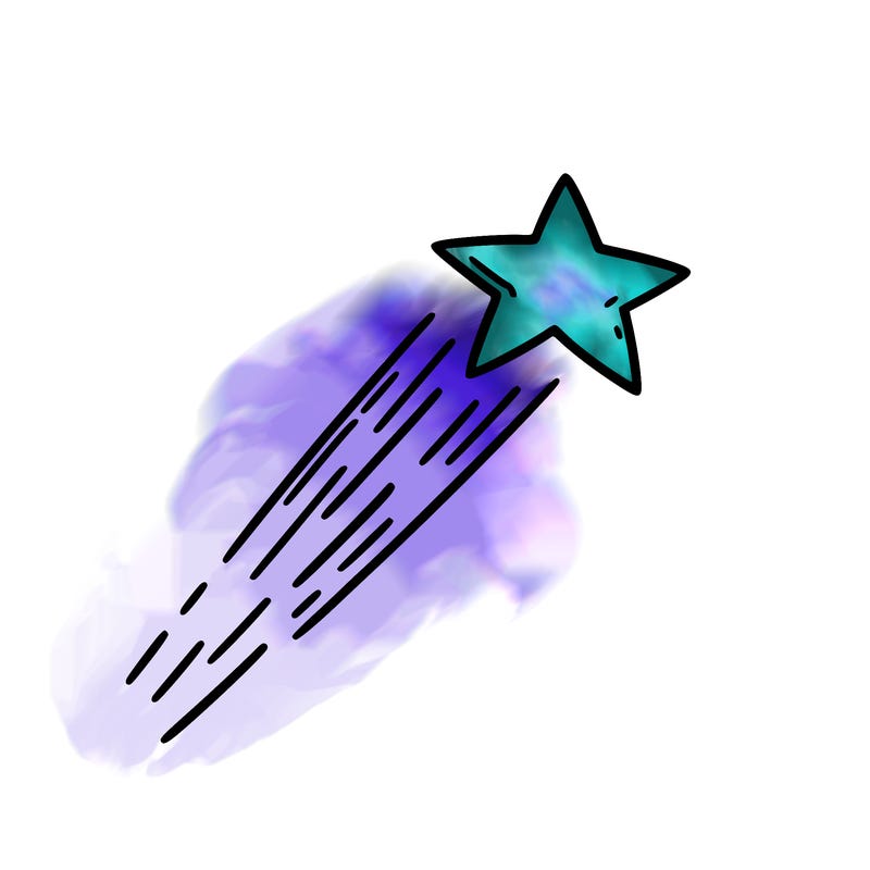 a shooting star in the sky