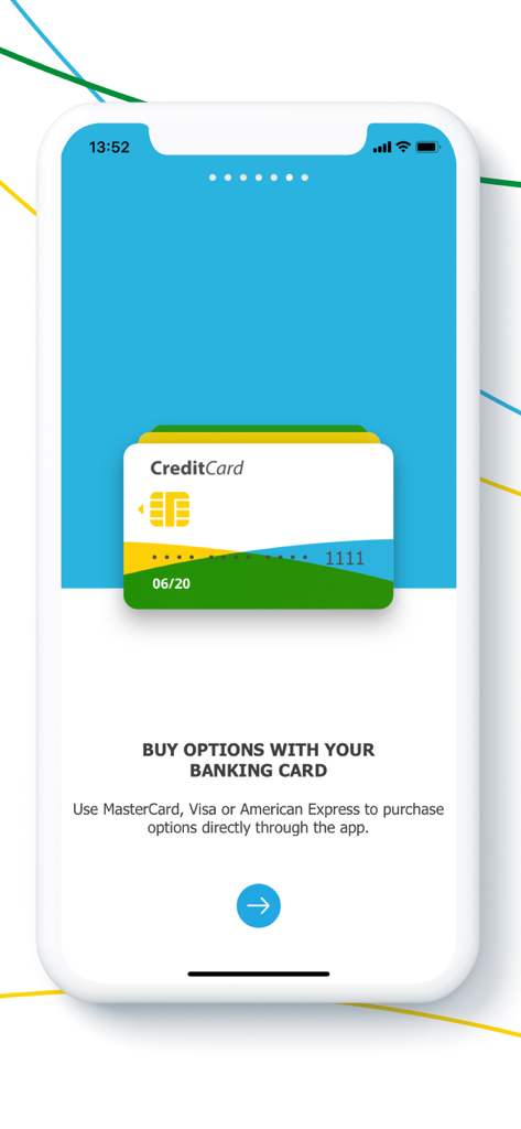 Pantalla de pago con tarjeta bancaria en la aplicación MyPost Telecom Mobile