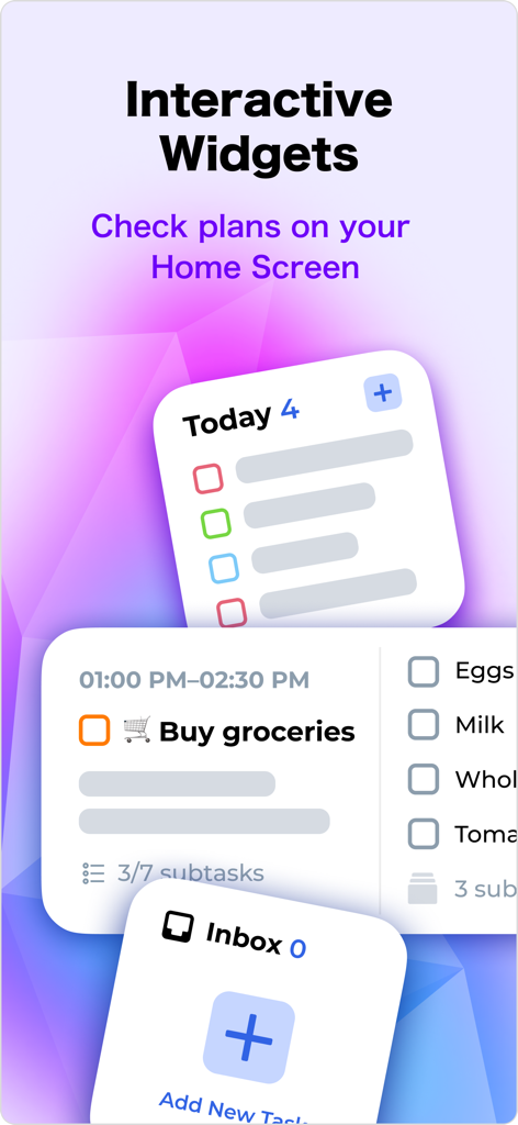 Day Flow: AI Daily Planner - Day Flow app interactive home screen widgets showing daily plans and tasks