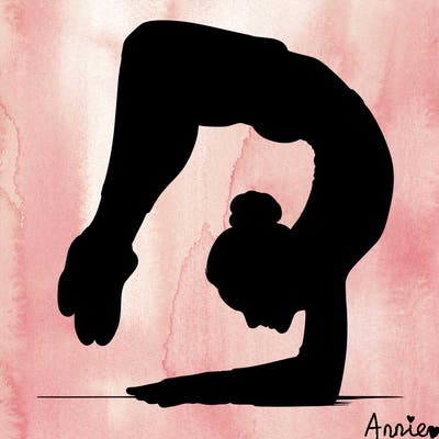 realistic girl doing gymnastics