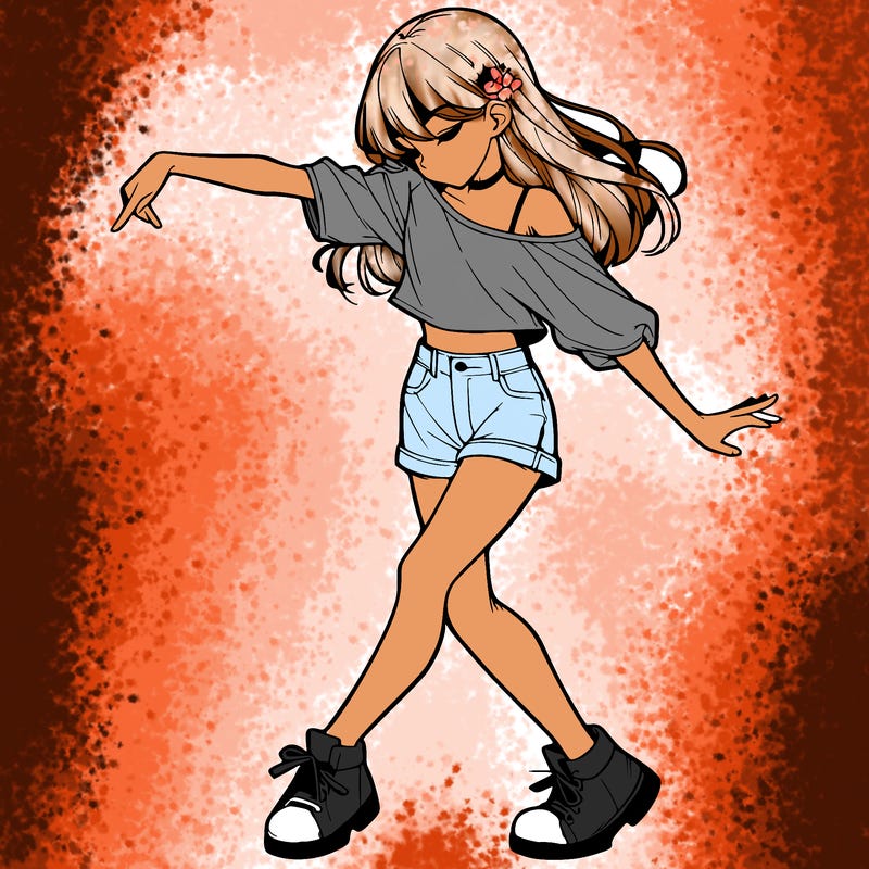 realistic girl danceing