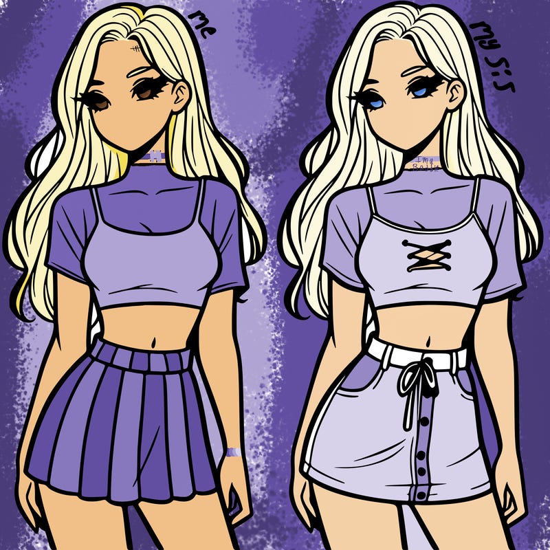 women with long hair and crop top with skirt