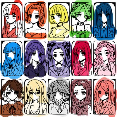 girls that look diffrent anime