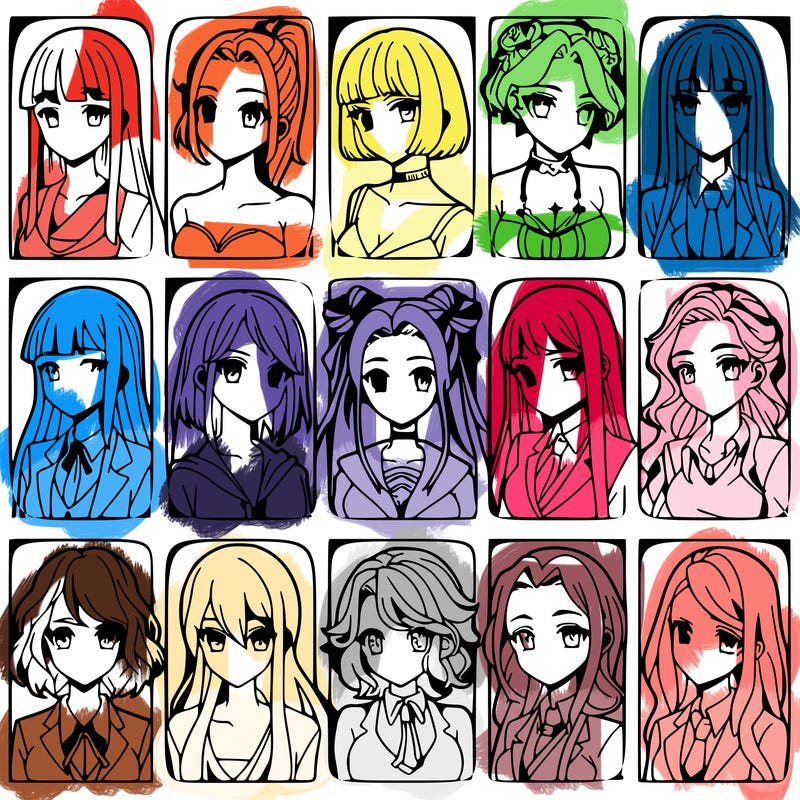 girls that look diffrent anime