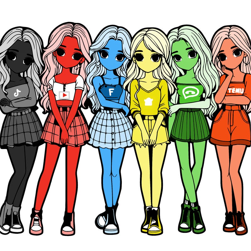 a group of girls realistic