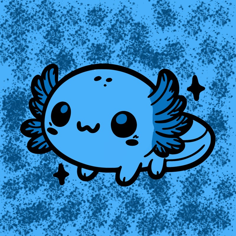 cute easy baby axolotl