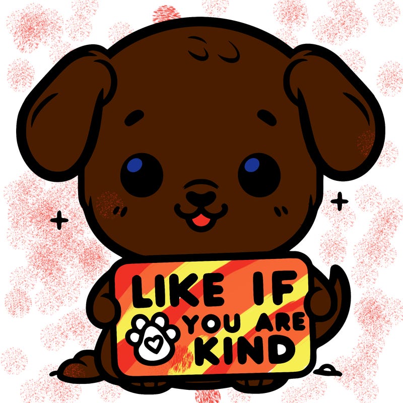 make a sign that says like if you are kind with a cute little dog