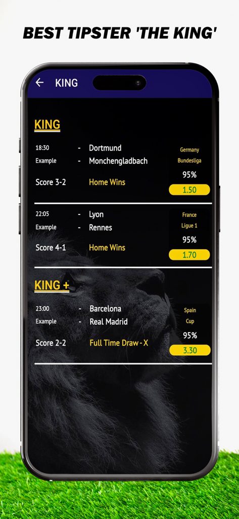 SuperTips app interface showing football betting predictions and expert tips for European leagues