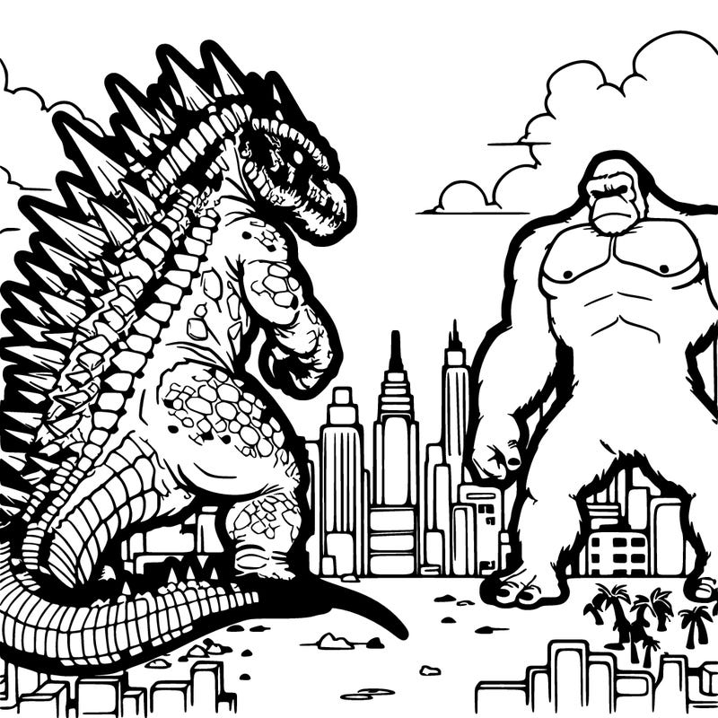 a scary godzilla vs.   king kong
