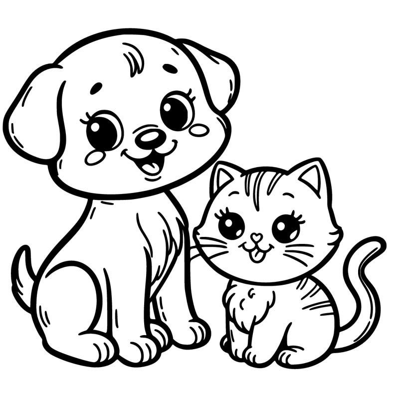 baby dog and cat