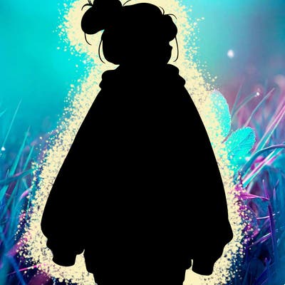 realistic girl with a oversized sweatshirt on and a bun