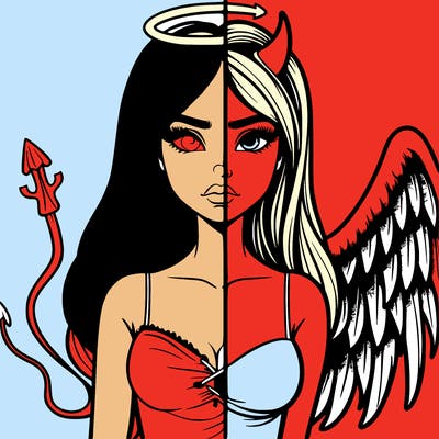 devil vs angel realistic girl