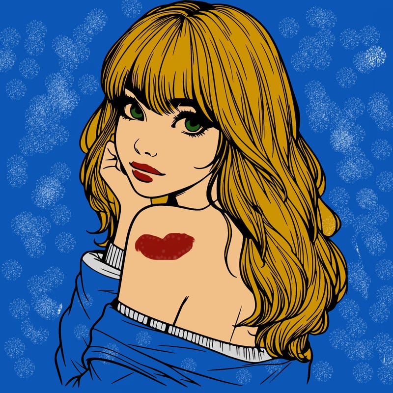 realistic girl with bangs looking over her shoulder