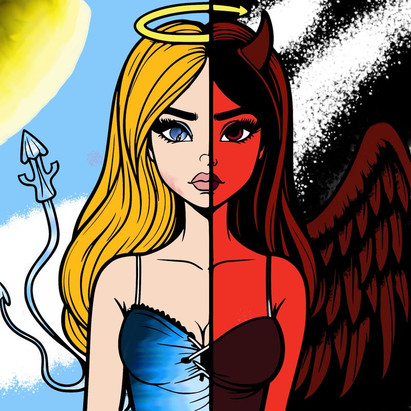 devil vs angel realistic girl