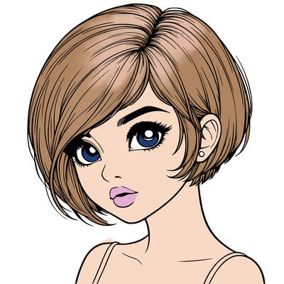 realistic girl with really short hair