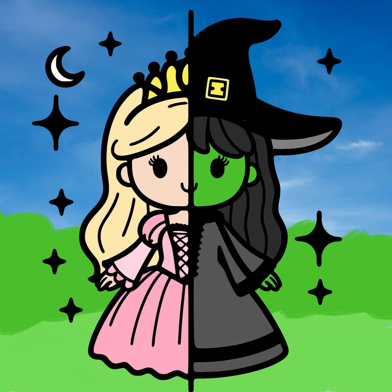 split princess and witch