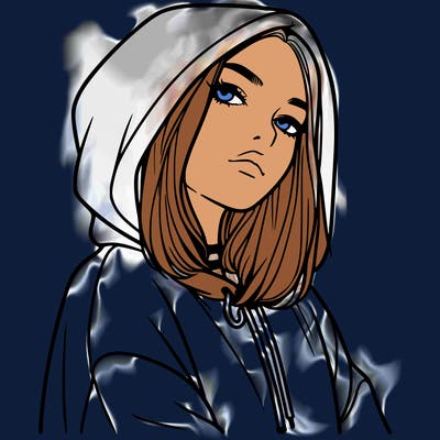 a realistic girl in a hoodie