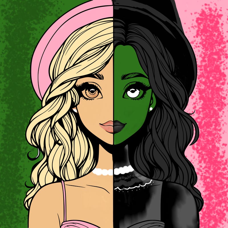 a beautiful realistic girl half witch