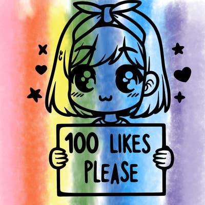 girl holding sign saying 100 likes please