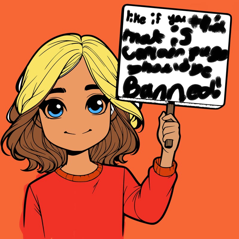 realistic girl holding up a sign