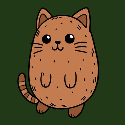 cat made out of a potato