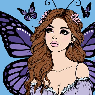 butterfly fairy realistic girl