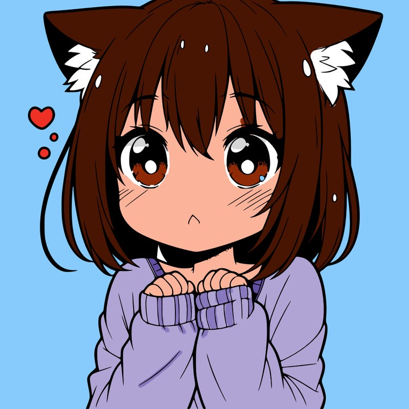 shy anime catgirl