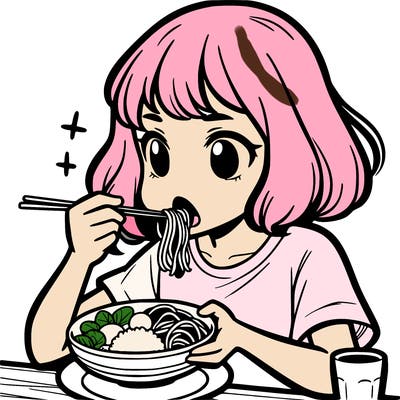 a girl eating food