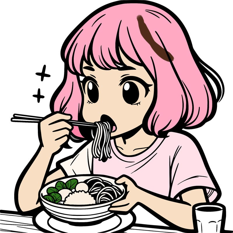 a girl eating food