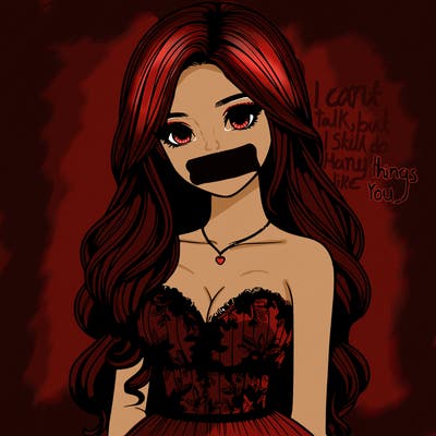 realistic girl with long hair and pretty prom dress