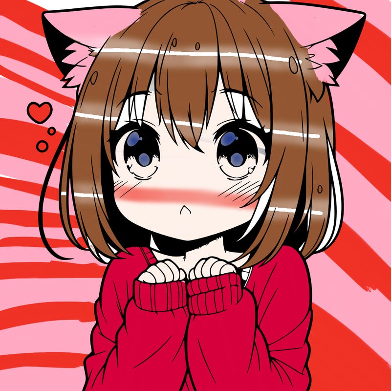 shy anime catgirl