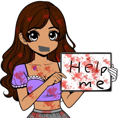 realistic pretty girl holding blank sign