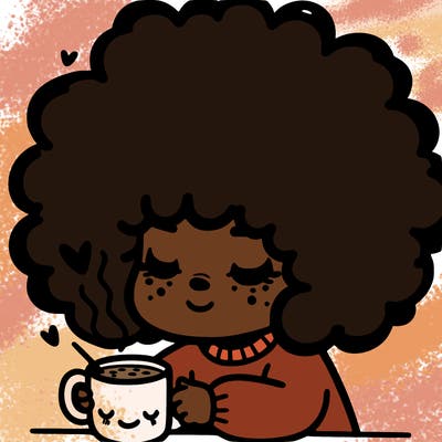 girl with afro drinking hot cocoa