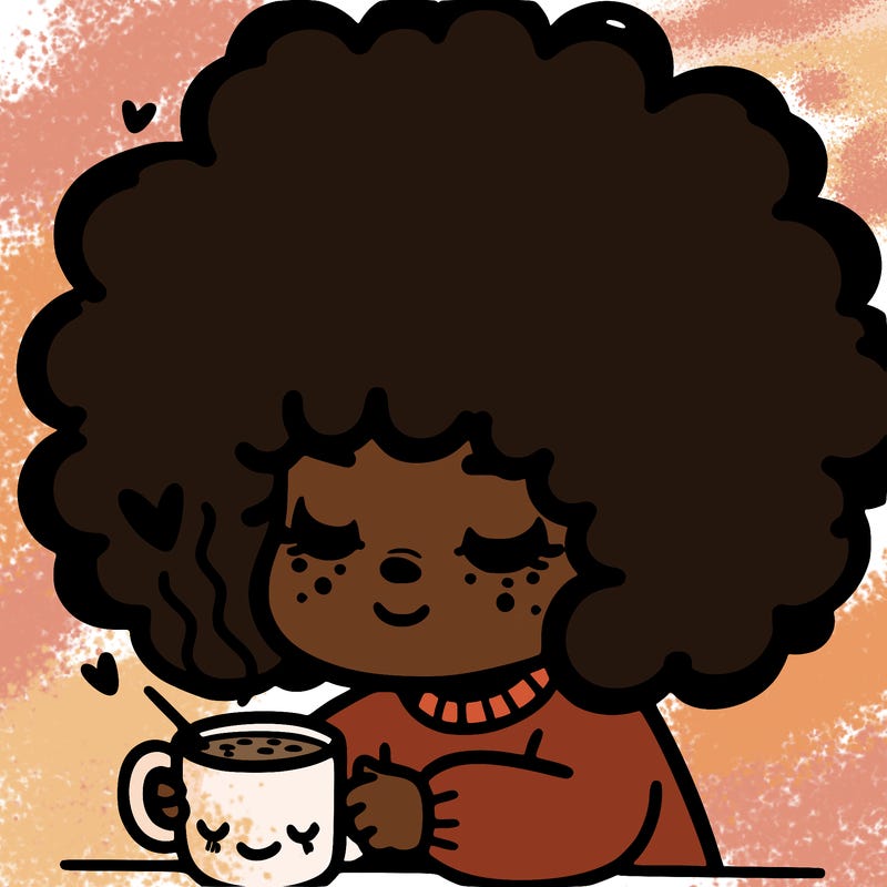 girl with afro drinking hot cocoa