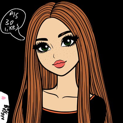 realistic girl with straight and long hair