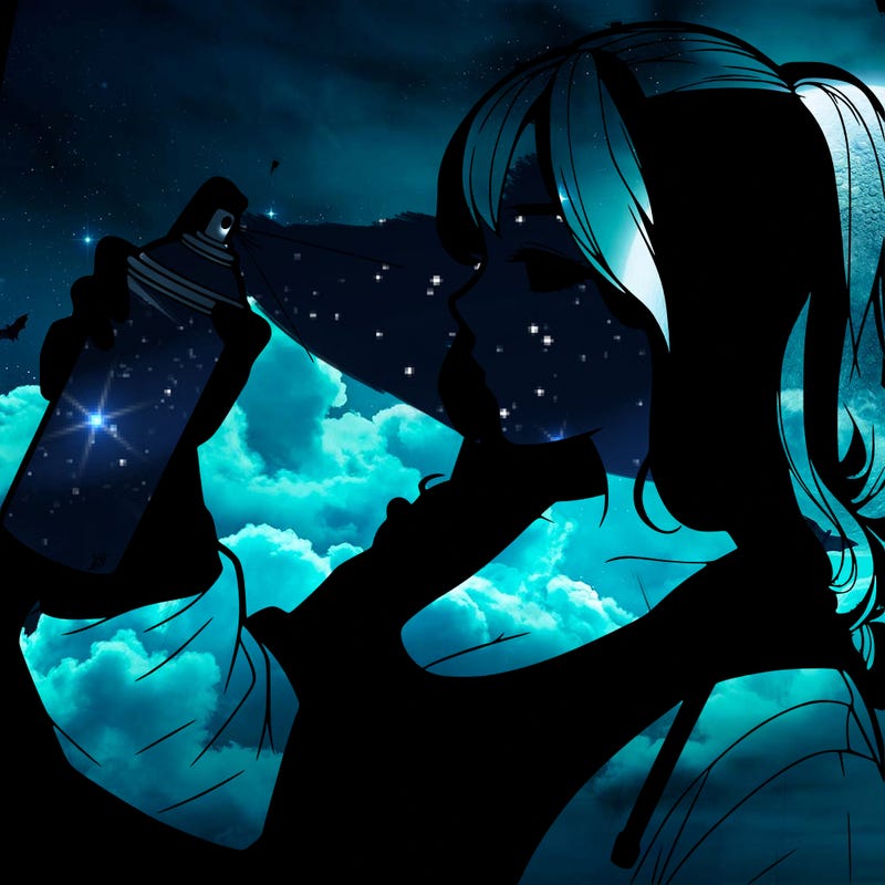 a realistic girl spray, painting