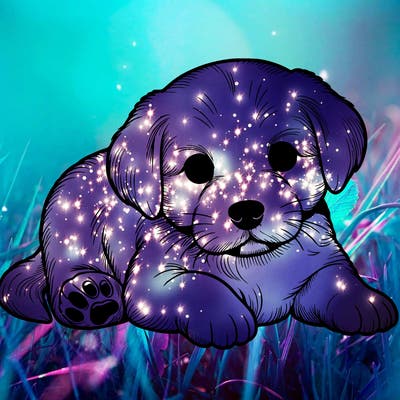 a cute realistic puppy