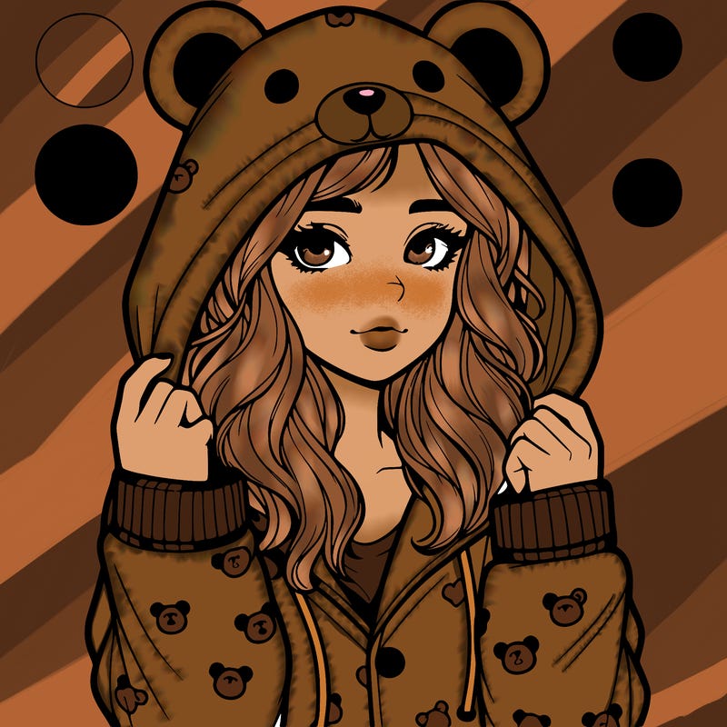 realistic girl in a animal pjs hoodie