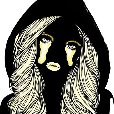 realistic beautiful girl with a hood on
