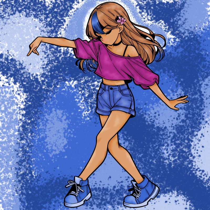 realistic girl danceing