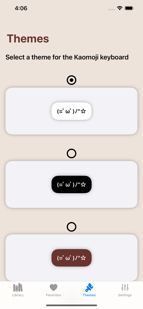 ŌωOmoji - Kaomoji Keyboard - Selezione di temi per tastiera estetici per l'app Kaomoji.