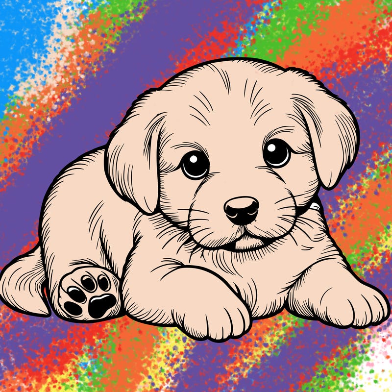 a cute realistic puppy