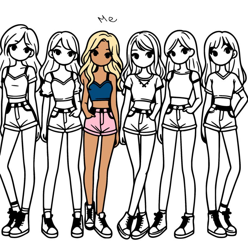 a group of girls wearing crop tops and shorts