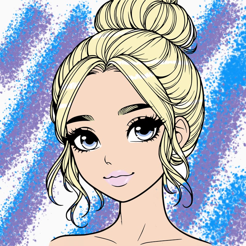 realistic pretty girl with hair in bun
