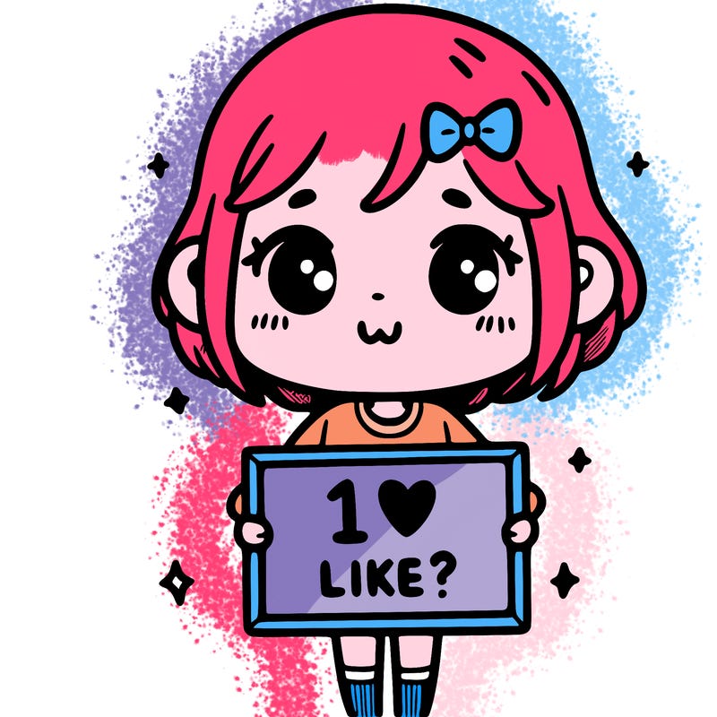 a cute girl with a sign that says 1 like?