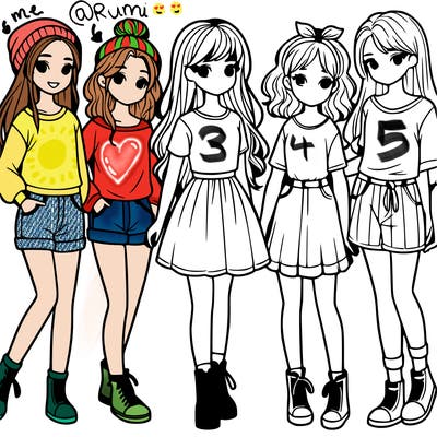 a group of five girls