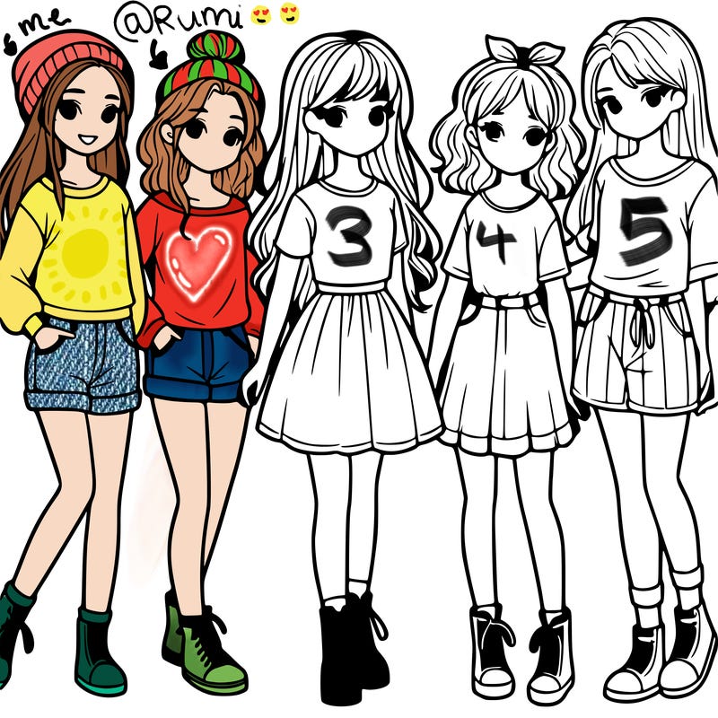 a group of five girls