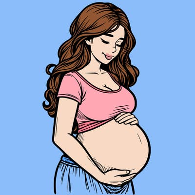 woman heavily pregnant realistic