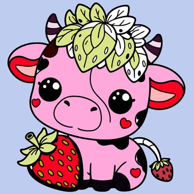 cute strawberry cow